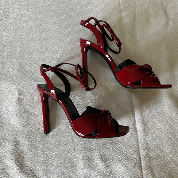 Saint Laurent Vernice Baltimora High Heeled Sandal, Hot Red, 37 - Picture 6 of 16